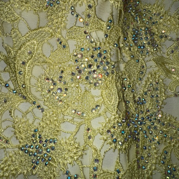 Vienna Prom/Pageant Yellow Lace Backless Dress Toole Mermaid Style Bottom - Picture 3 of 6